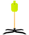 AR500 Steel Target Stand System Complete Kit For One Person Setup Ten By Sixteen Inch Silhouette Target front view on stand