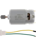High Power RS550 Planetary Gear DC Motor With 12000-40000 RPM Speed Boost For DIY Robot Cars RC Hobby showing 24V motor with wires.