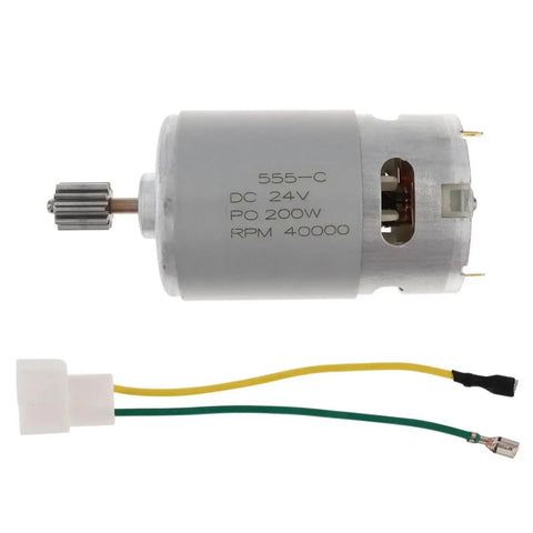 High Power RS550 Planetary Gear DC Motor With 12000-40000 RPM Speed Boost For DIY Robot Cars RC Hobby showing 24V motor with wires.