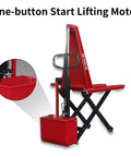 Heavy Duty Electric Scissor Pallet Jack 3300lb Capacity Walkie Truck With 45x27 Forks Auto Induction Lift For Warehouses And Workshops with one-button start motor.