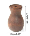 Slick Wood Window Blind Cord Knobs 12 Pack Brown Vase Shape Curtain Rope Pull Ends And Shade Drop Caps, 2.7cm tall, 1.7cm wide.