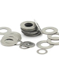 304 Stainless Steel Flat Washer Set 200 Pcs M3 To M10 Assorted Gaskets For Fasteners Built To Spread Load Keep Thickness Deliver Consistent Clamp Beefy Durability For DIY Spares Kit And Projects, assorted washers