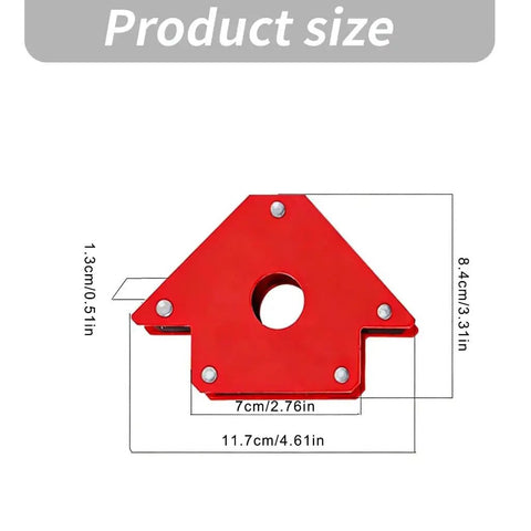 Check Out This Crazy Cool 6Pc Magnetic Welding Fixture Tool For Super Stable Support And Precision Positioning On All Your Soldering Jobs Without Deformation Woes, showing product dimensions and design.