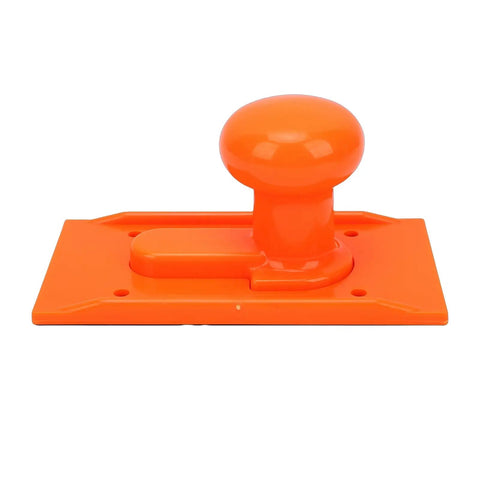 Badass Woodworking Push Block Crafted From Heavy Duty Abs Plastic With An Orange Non Slip Grip Pad For Smooth Table Saw Planer Router Table Jointer Tasks Without Breaking Sweat At All, showing ergonomic design.