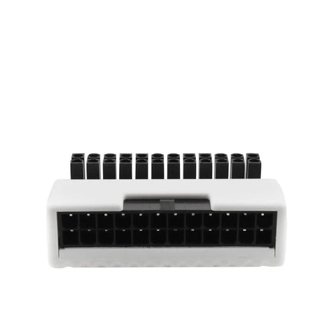 24 Pin ATX Power 90 Degree Bend Adapter For Desktop Motherboards White FR4 Board Cable Organizer Front View