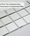 Beveled Mirror Tiles 80 Pcs 3 Inch Silver Square Glass Tiles for kitchen backsplash DIY projects