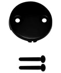 Tip Toe Schedule 40 ABS Bath Waste With Two Hole Elbow Matte Black Finish Tub Drain Assembly faceplate and brass screws