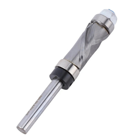 Premium Tungsten Steel Flush Trim Router Bit with Hardened Carbide Cutter For Durable Woodworking And Smooth Trim Jobs That Get The Job Done Right Without Breaking A Sweat, close-up view.