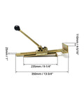 QWORK hardwood flooring jack tool with brass finish and adjustable ratcheting lever for installing hardwood floors
