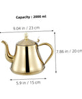Top Shelf Stainless Steel Kettle With Extended Spout For Smooth Pours Heat Resistant Bottom Works Great On Gas Stove And Induction Cooker, 2000ml capacity.