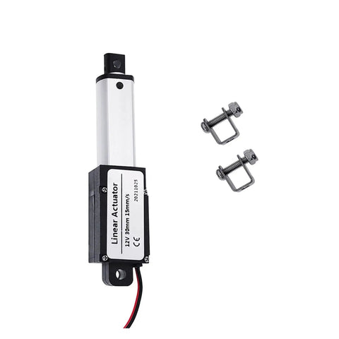 Compact 50mm DC 12V Micro Electric Linear Actuator Featuring Hella Smooth Push Rod Action And Plug And Play Motor Controller For Quick Diy Mods and accessories.