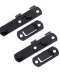 Gate Latch Door Hasp with Slot Design, 2pcs Stainless Steel Black, showing black hasps and slots for secure fastening.
