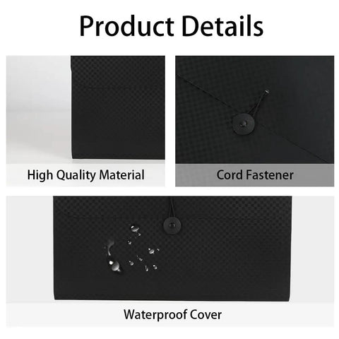 Expanding File Folder 13 Pocket Accordion Organizer For A4 And Letter Size with cord fastener and waterproof cover.