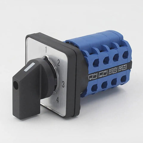 Universal Changeover Selector Switch For Power Transfer, Four Position Rotary Cam Switch With Sixteen Terminals, 380V 20A, Your Best Bet For Motors, Water Pumps And Generators, Durable Flame Retardant PC Housing And Silver Alloy Contacts, four-position rotary switch