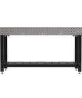 Heavy Duty No Frills Welding Fixture Table 72X36X36 Inches showing precision laser grid holes and sturdy under shelf.