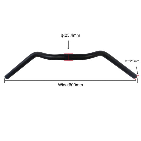 Retro Moustache Bike Handlebar For Urban And Road Bikes Extra Wide 600mm 25.4mm Bore 6061 Aluminum Alloy Fits 22.2mm Levers