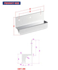 Diagram of adhesive touchless foot pulls for cabinet trash cans, silvery finish, 4 inch dimensions, hands free trash opener.