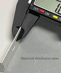 Close-up of a measuring caliper showing 1mm thickness of the Universal EV Charger Cover With Wall Mount Hardshell Enclosure.