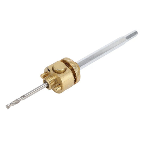 Get That Clean Cut With This Super Fast Carving Hole Saw Kit For Wood Drywall MDF And Plastic. Alloy Steel Core Design Cuts Like Butter Without Clogging Your Drill Bits For Serious DIY Projects. Brass hole saw drill bit adapter with hex shank and pilot bit