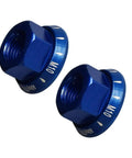 Blue 2 Pack M10 Bike Wheel Hub Axle Nuts 7075 Aluminum Chromed Skewer Bolts For Road And MTB Replacement Heavy Duty