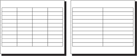 Slick Insertable Index Tabs, 2 Inch White File Folder Labels compatible, showing template layout for organization.