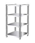 Top Grade Rust Proof Stainless Steel Shelving System With Four Tier Heavy Duty Storage Rack for kitchen or garage.