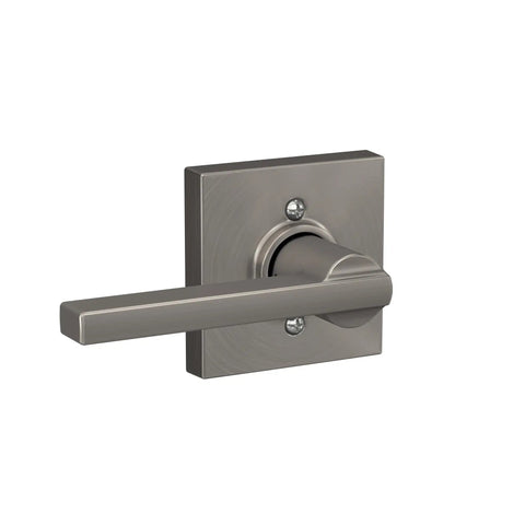 Latitude Door Lever With Collins Trim Hall And Closet Passage Lock Satin Nickel No Fuss Install Nonlocking Interior Door Handle