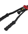 16 Inch Hand Blind Riveter And Rivet Nut Setter Kit With 10 Mandrels And 110 Rivet Nuts, Heavy Duty Universal Riveting Tool For Metal Plastic Wood, Ergonomic Anti Slip Handle Delivers About 265 Lbs Pulling Power. black 16-inch rivet nut setter with anti-slip handles