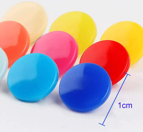 Snap Fasteners Kit With Pliers Size 16 T3 Plastic No Sew Buttons, 24 colors, 1cm size, for crafts sewing dolls clothing diapers bibs