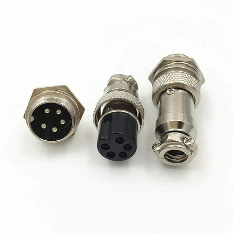 Close-up of 5 Pin XLR Connector Kit With 5 Sets Of Male And Female Plugs For Guitar Rig Power Supply Aviation And Ham Radio Projects