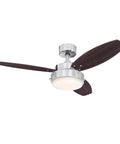 Alloy Modern LED Ceiling Fan With Light For Small Rooms Up To 100 Sq Ft 42 Inch Indoor Brushed Nickel Ceiling Fan With Reversible Weathered Oak And Walnut Blades Opal Frosted Glass Light Kit Downrod Only, featuring dark walnut blades and light kit.