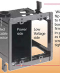 Two Gang Cut In Electrical Power And Low Voltage Old Work Combo Box For Existing Construction With Quick Install Template