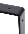 Tough As Nails L-Shaped Wall Bracket corner view, heavy duty black metal, 150mm, secure shelf support for bedroom or living room.