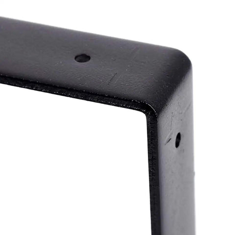 Tough As Nails L-Shaped Wall Bracket corner view, heavy duty black metal, 150mm, secure shelf support for bedroom or living room.