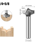 Heavy Hitter 4 Piece Point Cutting Roundover Router Bit Set With Tough 1/4 Inch Shank And Razor Sharp Carbide Blades profile view