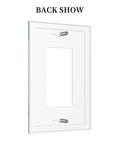 Clean Line Green Marble Abstract Outlet Cover 1 Gang Switch Plate back view showcasing mounting hardware for easy setup.