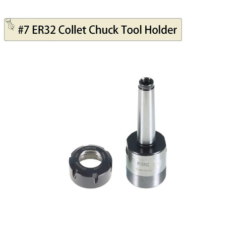7 Piece ER32 Collet Chuck Tool Holder Set For CNC Milling Lathe And Engraving Machines, heavy duty alloy steel, front view