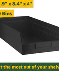 Heavy Duty Metal Wire Shelving Rack With Twenty Slanted Storage Bins 18X36X74 For Garage Workshop Warehouse Tool Organization Built Tough And No Sweat Assembly In Black, black storage bin 17.9 x 8.4 x 4 inches.