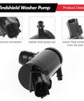 Windshield Washer Pump With Grommet Replacement Fits Ford Escape Focus F150 F350 Mustang Ranger Taurus Mazda B2300 B2500 Mercury Monterey