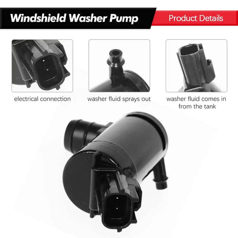 Windshield Washer Pump With Grommet Replacement Fits Ford Escape Focus F150 F350 Mustang Ranger Taurus Mazda B2300 B2500 Mercury Monterey