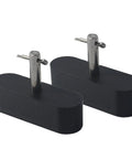 Heavy Duty Futon Glide Rollers Replacement Set With Tough Pin Shafts And Slick Oblong Wheels For Easy Couch Slide No Sweat Install Rock Solid Furniture Glides 2 Pack, black oblong sliders with steel pins.