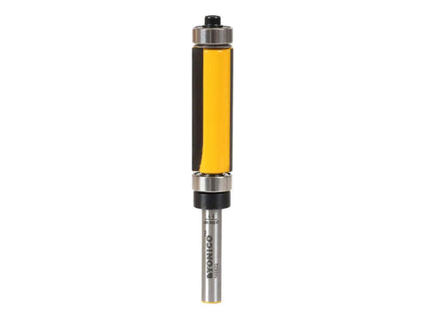 Pattern Bit Flush Trim Router Bit With Top And Bottom Bearing One And A Half Inch Cutting Length And One Quarter Inch Shank For Woodworking Projects