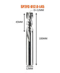 Game Changer 2 Flute Spiral Carbide End Mill Bit With Up And Down Cut Design For Blazing CNC Router Woodworking Builds, 12MM diameter.