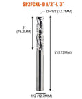 Top Shelf Heavy Duty Compression End Mill Cutter For Quick Clean Rip Throughs CNC Router Bit Up Down Two Flute Carbide Shank Tool D12.7 By 76.2 Millimeter, 12.7mm diameter, 76.2mm length.