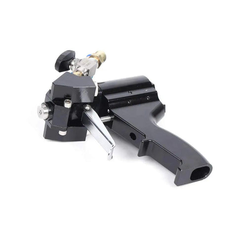 Heavy Duty PU Foam Spray Gun With Air Purge And Slick Self Cleaning Point Zero Zero Four Nozzle showing ergonomic design and solid metal construction.