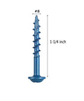 Number 8 X 1.25 Inch Pocket Screws Set With Square Drive And Driver Bit Blue Coated For Outdoor Wood Pro Grade Self Tapping