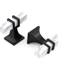 Ten Pack White Marble Grain Kitchen Cabinet Knobs With Black T Bar Hardware Two Tone Square Dresser Drawer Handles