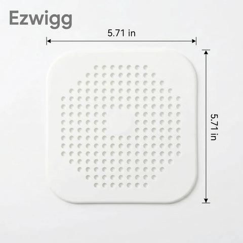 Large Silicone Shower Drain Hair Catcher 2 Pack 5.7 Inch Square Flat Drain Cover Fits 5 And 6 Inch Standard Tub Bases Kicks Stubborn Clogs Straight To The Curb Snags Hair Pet Fur And Everyday Gunk Before They Jam Up Your Plumbing