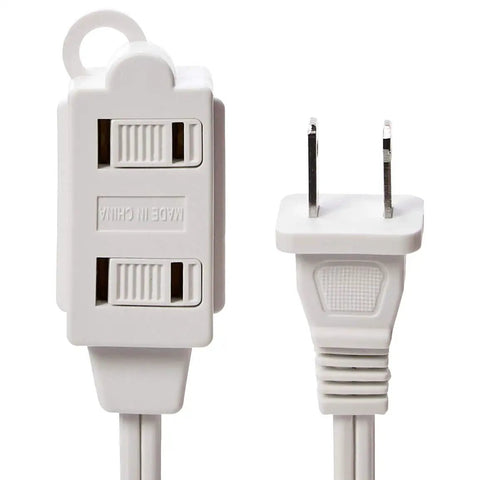 Six Foot Indoor Polarized Extension Cord Power Strip With Two Outlets, 13 Amps, 1625 Watts, 125 VAC, Standard Plug, White, Two Pack