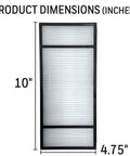 HRF H1 Pro Grade HEPA Air Purifier Filter 1 Pack dimensions 10 by 4.75 inches